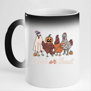 Chick Or Treat Halloween Witch Spooky Chicken Gift 11oz Black Color Changing Mug