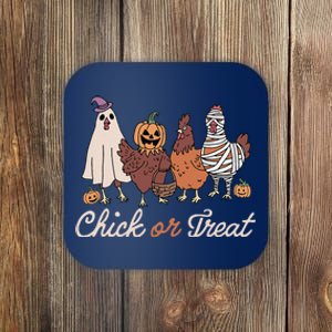 Chick Or Treat Halloween Witch Spooky Chicken Gift Coaster