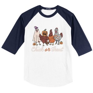 Chick Or Treat Halloween Witch Spooky Chicken Gift Baseball Sleeve Shirt