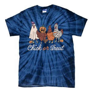 Chick Or Treat Halloween Witch Spooky Chicken Gift Tie-Dye T-Shirt