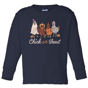 Chick Or Treat Halloween Witch Spooky Chicken Gift Toddler Long Sleeve Shirt