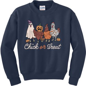 Chick Or Treat Halloween Witch Spooky Chicken Gift Kids Sweatshirt