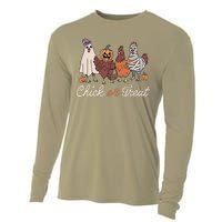 Chick Or Treat Halloween Witch Spooky Chicken Gift Cooling Performance Long Sleeve Crew