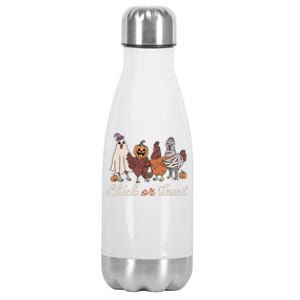 Chick Or Treat Halloween Witch Spooky Chicken Gift Stainless Steel Insulated Water Bottle