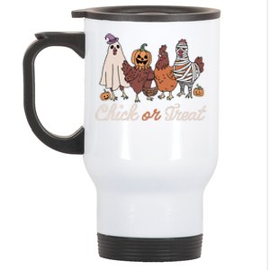 Chick Or Treat Halloween Witch Spooky Chicken Gift Stainless Steel Travel Mug