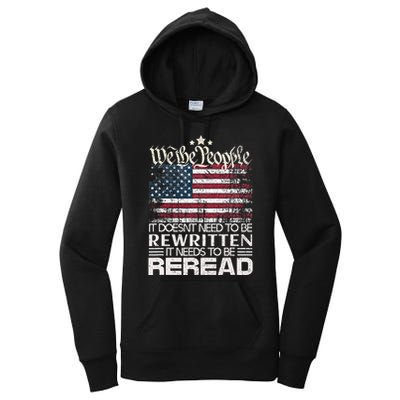 Constitution Of The Usa Needs To Be Reread Women's Pullover Hoodie