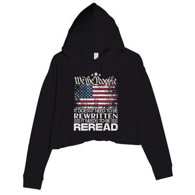 Constitution Of The Usa Needs To Be Reread Crop Fleece Hoodie