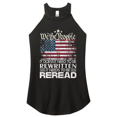 Constitution Of The Usa Needs To Be Reread Women's Perfect Tri Rocker Tank