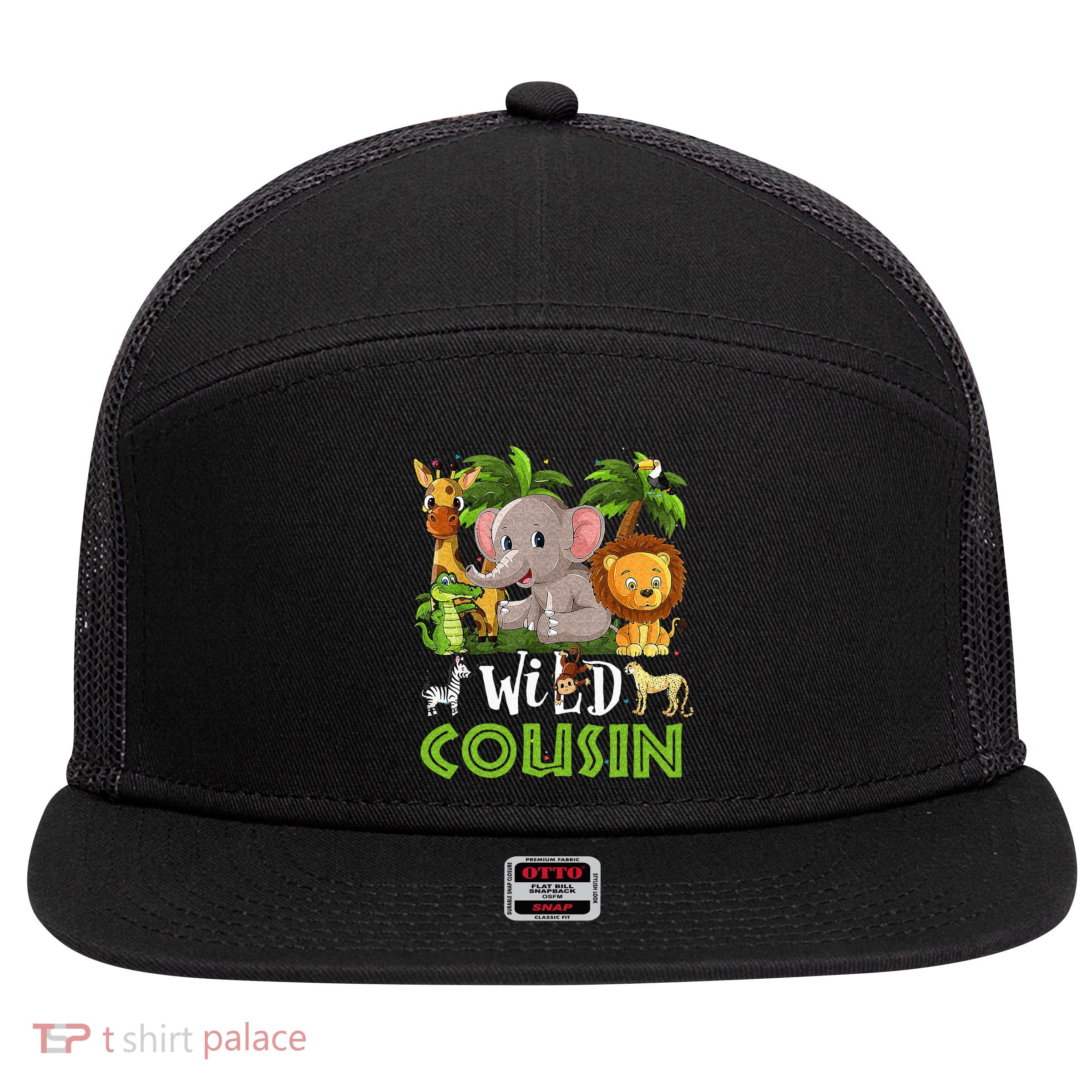 Cousin Of The Wild Zoo Birthday Safari Jungle Animal Family 7 Panel Mesh Trucker Snapback Hat