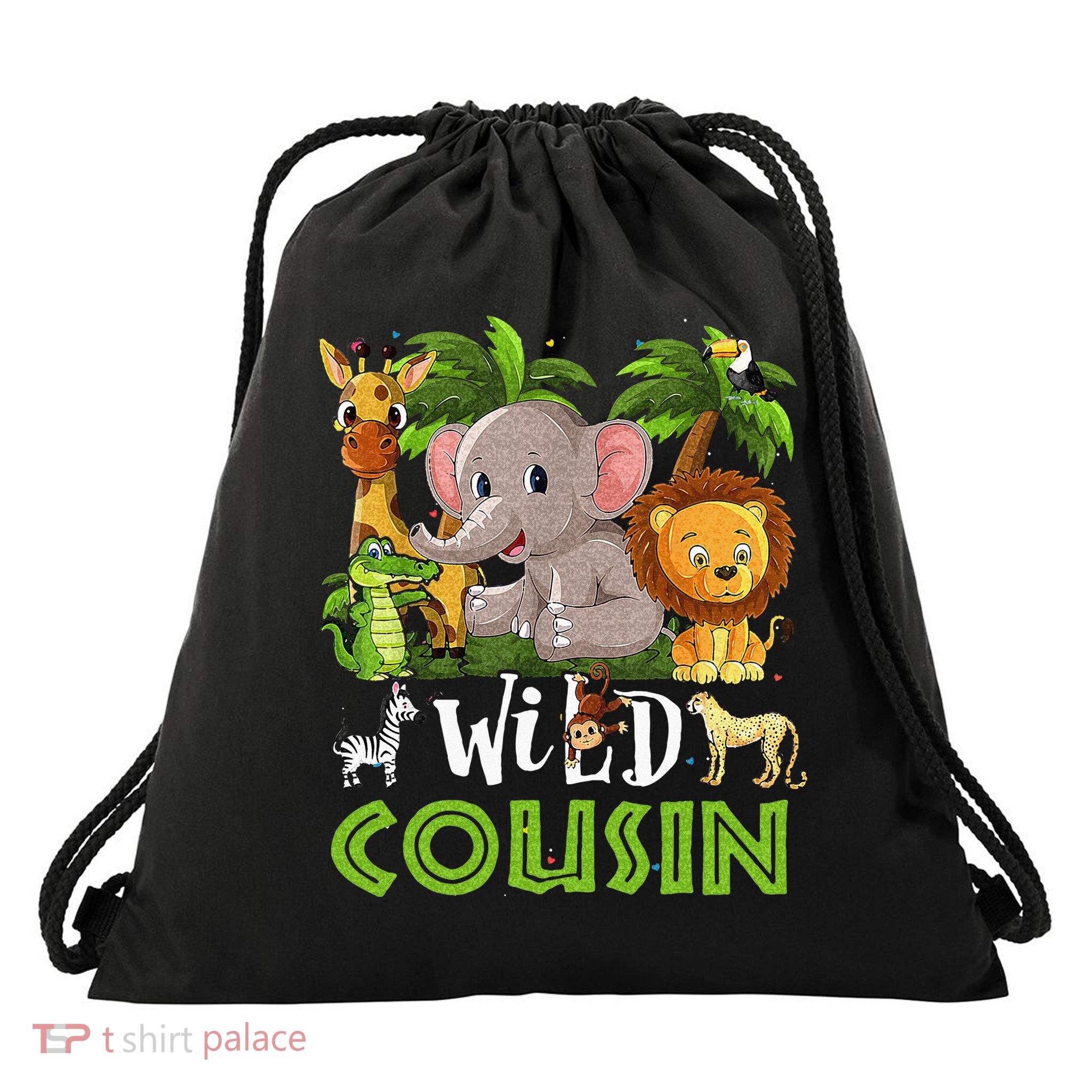 Cousin Of The Wild Zoo Birthday Safari Jungle Animal Family Drawstring Bag