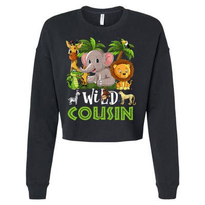 Cousin Of The Wild Zoo Birthday Safari Jungle Animal Family Cropped Pullover Crew