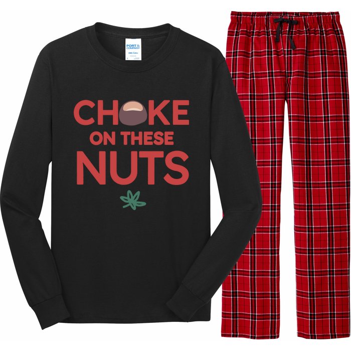 Choke On These Nuts Buckeye Christmas Football Long Sleeve Pajama Set