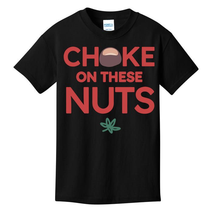 Choke On These Nuts Buckeye Christmas Football Kids T-Shirt