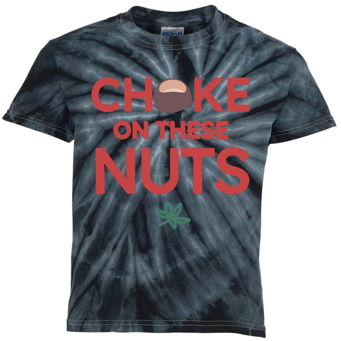 Choke On These Nuts Buckeye Christmas Football Kids Tie-Dye T-Shirt