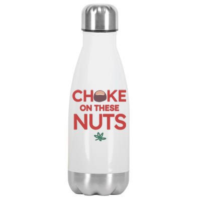 Choke On These Nuts Buckeye Christmas Football Stainless Steel Insulated Water Bottle