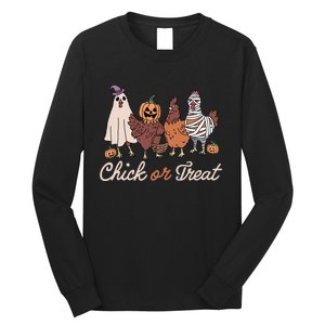 Chick Or Treat Halloween Witch Spooky Chicken Long Sleeve Shirt