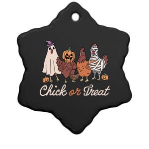 Chick Or Treat Halloween Witch Spooky Chicken Ceramic Star Ornament