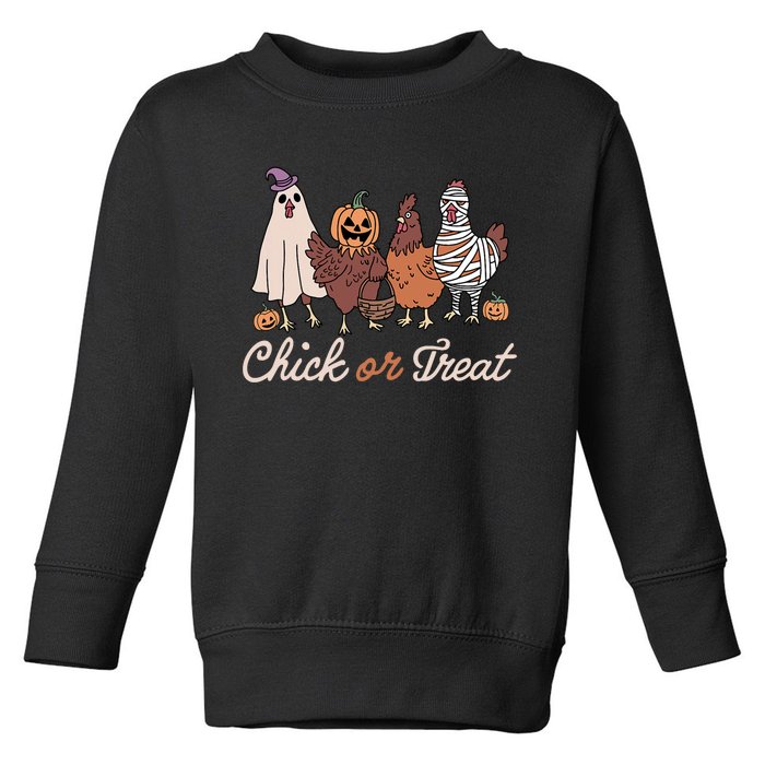 Chick Or Treat Halloween Witch Spooky Chicken Toddler Sweatshirt