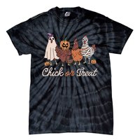 Chick Or Treat Halloween Witch Spooky Chicken Tie-Dye T-Shirt