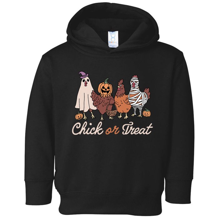 Chick Or Treat Halloween Witch Spooky Chicken Toddler Hoodie