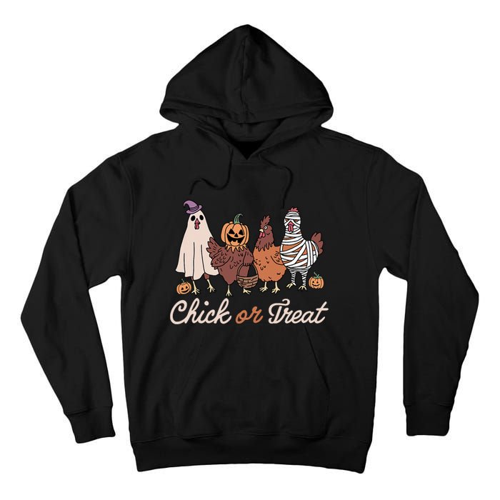 Chick Or Treat Halloween Witch Spooky Chicken Tall Hoodie