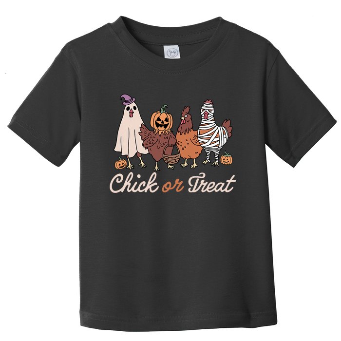 Chick Or Treat Halloween Witch Spooky Chicken Toddler T-Shirt