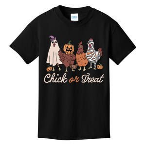 Chick Or Treat Halloween Witch Spooky Chicken Kids T-Shirt