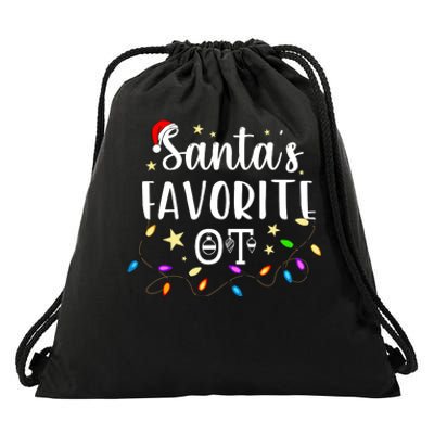 Christmas Occupational Therapist Therapy SantaS Favorite Ot Drawstring Bag