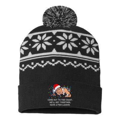 Come Out To The Coast WeLl Get Together Have A Few Laughs Christmas USA-Made Snowflake Beanie