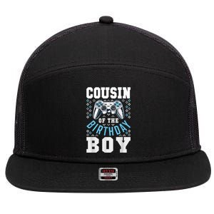 Cousin Of The Birthday Boy Matching Video Gamer Birthday 7 Panel Mesh Trucker Snapback Hat