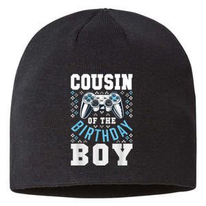 Cousin Of The Birthday Boy Matching Video Gamer Birthday Sustainable Beanie