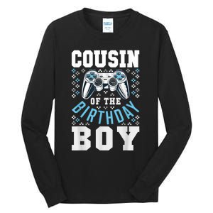 Cousin Of The Birthday Boy Matching Video Gamer Birthday Tall Long Sleeve T-Shirt