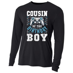 Cousin Of The Birthday Boy Matching Video Gamer Birthday Cooling Performance Long Sleeve Crew