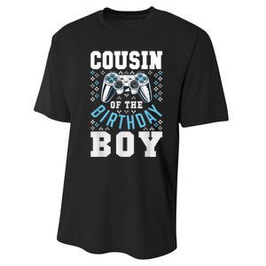 Cousin Of The Birthday Boy Matching Video Gamer Birthday Performance Sprint T-Shirt