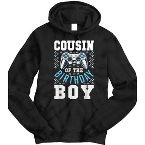 Cousin Of The Birthday Boy Matching Video Gamer Birthday Tie Dye Hoodie