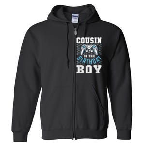 Cousin Of The Birthday Boy Matching Video Gamer Birthday Full Zip Hoodie