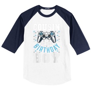 Cousin Of The Birthday Boy Matching Video Gamer Birthday Baseball Sleeve Shirt