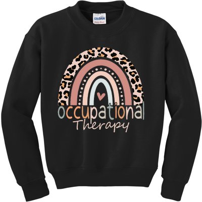 Cute Occupational Therapy Leopard Rainbow OT Assistant Kids Sweatshirt