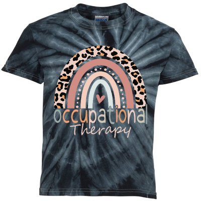 Cute Occupational Therapy Leopard Rainbow OT Assistant Kids Tie-Dye T-Shirt