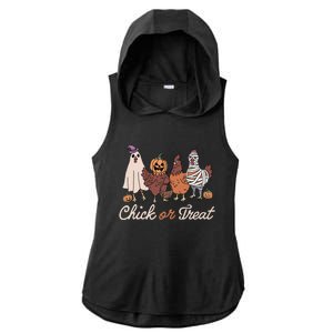 Chick Or Treat Halloween Witch Spooky Chicken Ladies PosiCharge Tri-Blend Wicking Draft Hoodie Tank