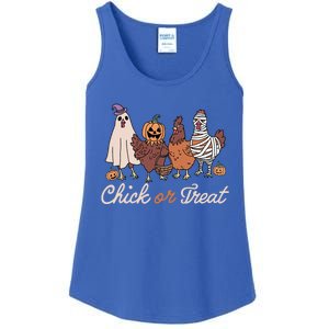 Chick Or Treat Halloween Witch Spooky Chicken Ladies Essential Tank