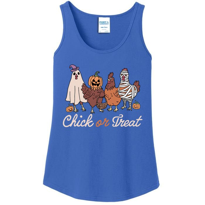 Chick Or Treat Halloween Witch Spooky Chicken Ladies Essential Tank