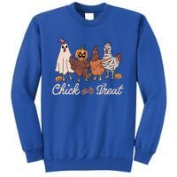 Chick Or Treat Halloween Witch Spooky Chicken Tall Sweatshirt