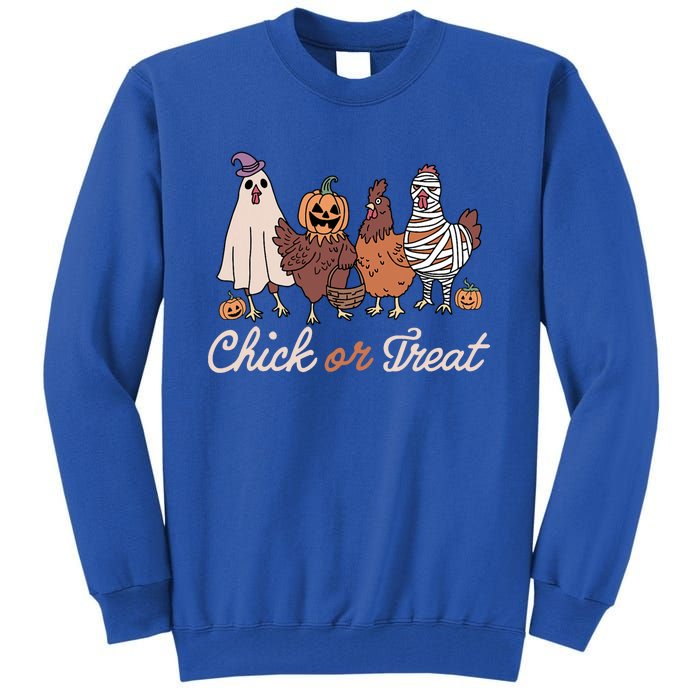 Chick Or Treat Halloween Witch Spooky Chicken Tall Sweatshirt