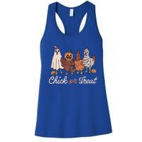 Chick Or Treat Halloween Witch Spooky Chicken Women's Racerback Tank