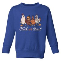 Chick Or Treat Halloween Witch Spooky Chicken Toddler Sweatshirt