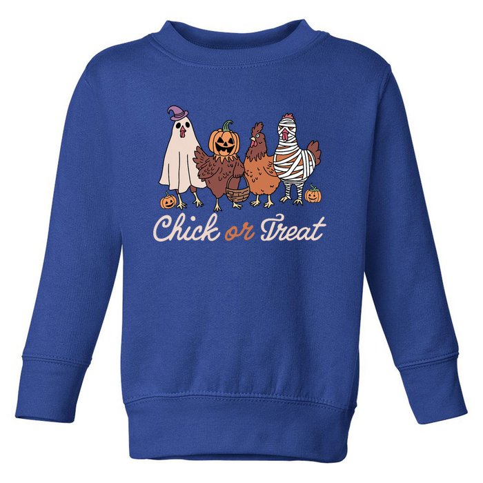 Chick Or Treat Halloween Witch Spooky Chicken Toddler Sweatshirt