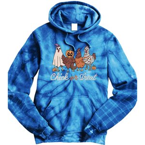 Chick Or Treat Halloween Witch Spooky Chicken Tie Dye Hoodie