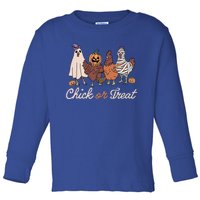 Chick Or Treat Halloween Witch Spooky Chicken Toddler Long Sleeve Shirt