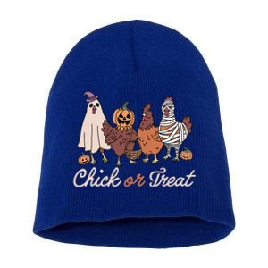 Chick Or Treat Halloween Witch Spooky Chicken Short Acrylic Beanie